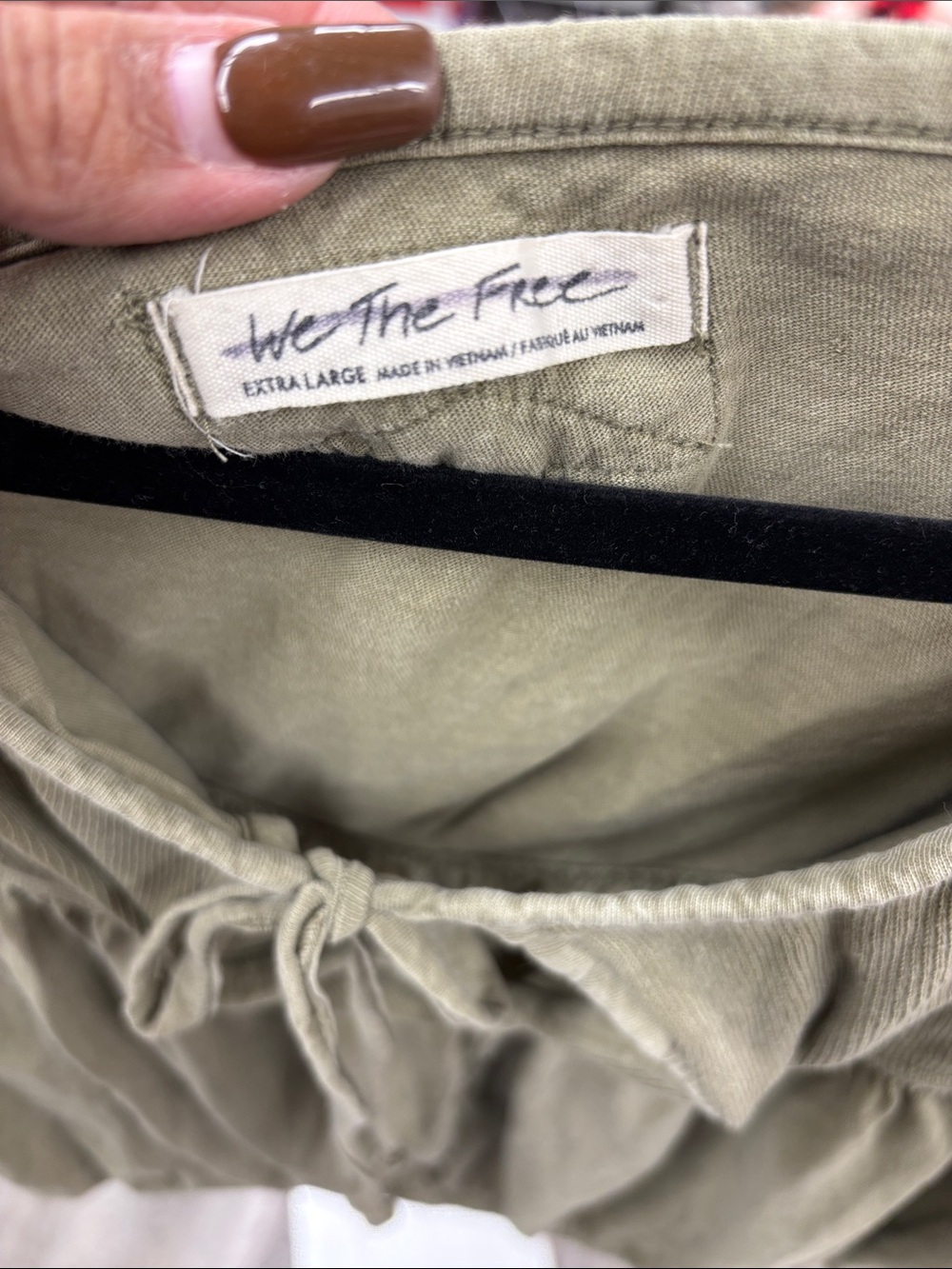 We The Free Olive Tie-Front Peasant Blouse - Picture 2 of 4